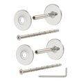 thumbnail image 1 of Uxcell 2Pcs Door Hole Cover Plate, (Silver) Stainless Steel Deadbolt Cover Plate Door Knob Hole Filler Plates with 3.54" Connecting Screws, Suit for - 1" Holes/Door/Cabinet/Wall, 1 of 7