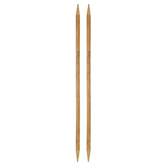 Uxcell 2Pcs Double Pointed Knitting Needles Size US 15 (10mm) 16" Long Carbonized Bamboo Straight Knitting Needles for Beginners Handmade Creative DIY Craft Yarn Projects