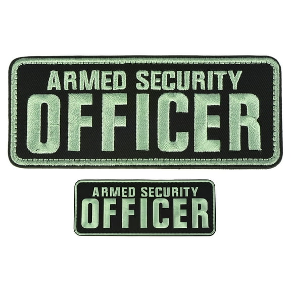 Uxcell 2Pcs Embroidery Officer Patch Officer Hook and Loop Patch for Vest Jacket Uniform Hat Large and Small 2