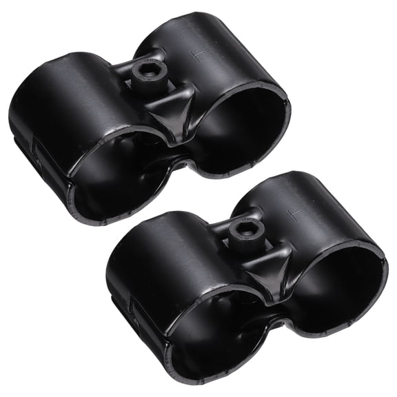 Uxcell 2Pcs End Rail Clamps 1-1/8" Carbon Steel Electrophoretic Pipe Clamp Chain Link Fence End Rail Clamps for 1-1/8" OD Pipe with Bolts & Nuts for Fences Handrails, Black