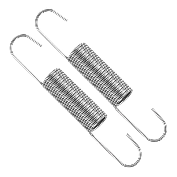 Uxcell 2Pcs Extension Spring, Stainless Steel Small Springs with Dual Hook Mechanical Compression Spring for Home Furniture Repair 1mm Wire Dia x 10mm OD x 70mm Length