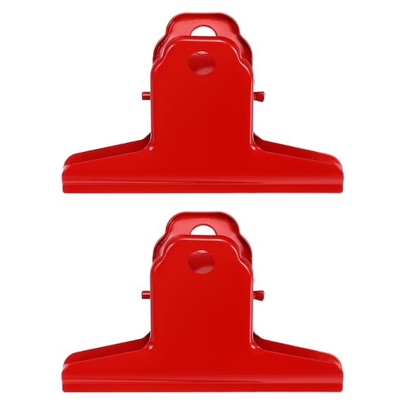 Uxcell 2Pcs Extra Large Binder Clips, 3" Metal Chip Clips Paper Clamps Hinge Clamp for DIY Crafts, Paintings, Drawings, Photos, Snacks, Foods Home Office Supplies, Red