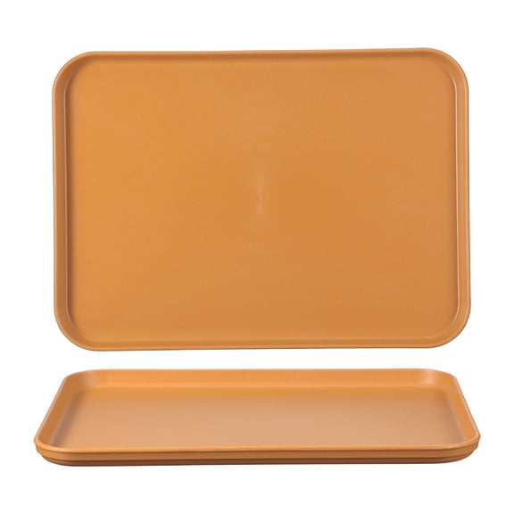 Uxcell 2Pcs Fast Food Serving Trays, 12x8.7" Rectangular Reusable Restaurant Serving Trays for Kitchen Restaurant Coffee Fruit Burger Lunch Dessert, Orange