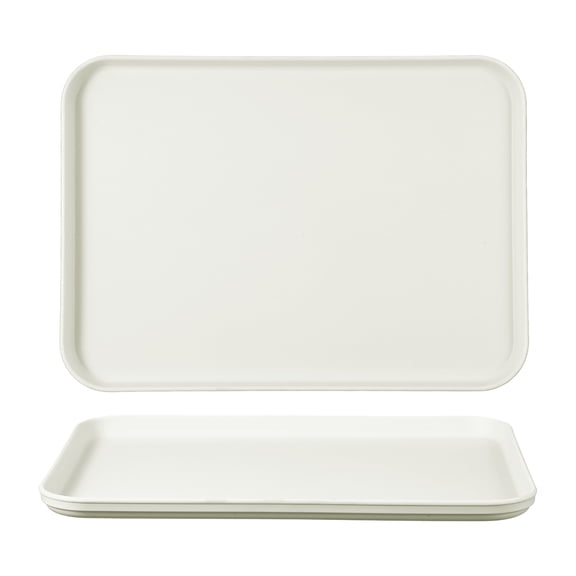 Uxcell 2Pcs Fast Food Serving Trays, 12x8.7" Rectangular Reusable Restaurant Serving Trays for Kitchen Restaurant Coffee Fruit Burger Lunch Dessert, White