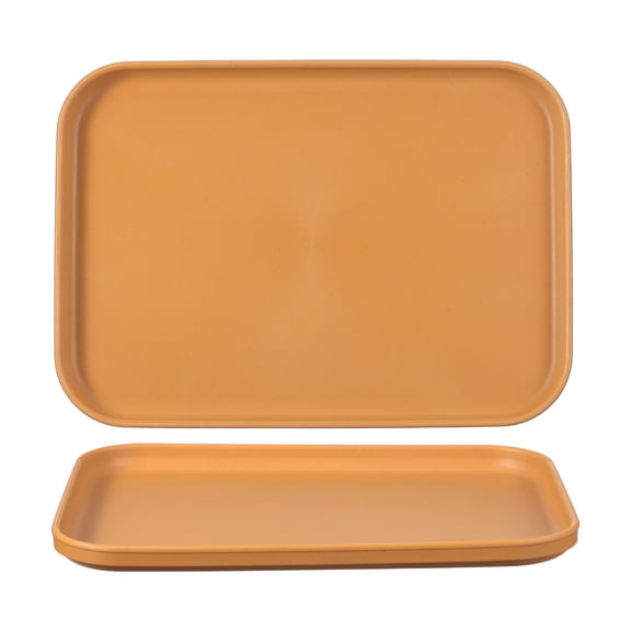 Uxcell 2Pcs Fast Food Serving Trays, 9.4x6.8" Rectangular Reusable Restaurant Serving Trays for Kitchen Restaurant Coffee Fruit Burger Lunch Dessert, Orange