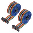 thumbnail image 1 of Uxcell 2Pcs Flat Ribbon Cable 2.54mm Pitch 16 Pin Type-C Rainbow IDC Flat Ribbon Wire Connectors 148cm Length, 1 of 6