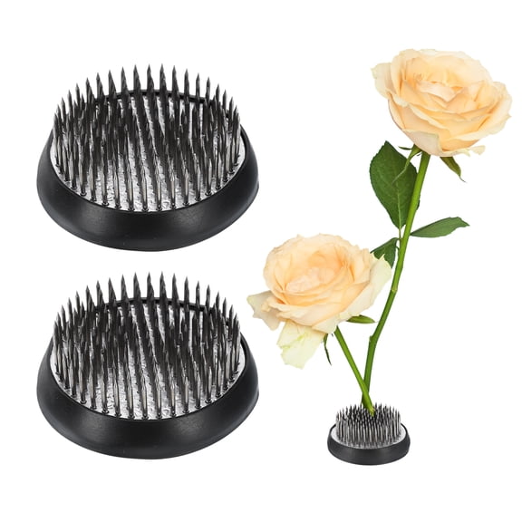 Uxcell 2Pcs Flower Frog, Round Stainless Floral Frogs, Flower Arranger Fixed Pin Frog (Silver, 0.2")