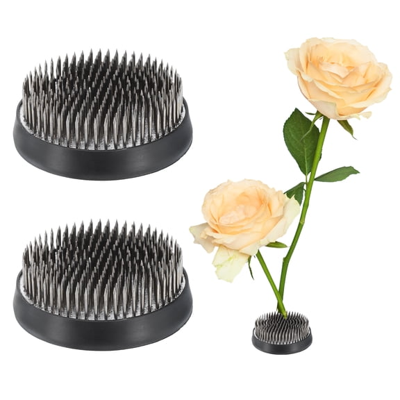 Uxcell 2Pcs Flower Frog, Round Stainless Floral Frogs, Flower Arranger Fixed Tool Pin Frog (Silver, 0.3")