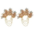 thumbnail image 1 of Uxcell 2Pcs Flower Rhinestone Appliques for Dresses, 3D Gold Rhinestone Embellishments 7 Flowers, 1 of 5