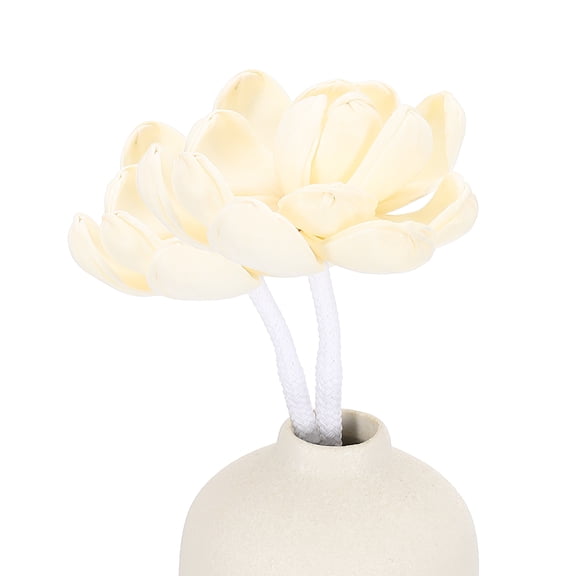 Uxcell 2Pcs Flower Scent Diffuser Sticks, 7.1 Inch Natural Oil Aroma Reed Diffuser Stick with Aromatherapy Lotus Flowers and Cotton Wick Decoration for Home Bathroom Meeting Room, White