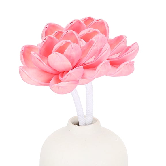 Uxcell 2Pcs Flower Scent Diffuser Sticks, 7.1 Inch Natural Oil Aroma Reed Diffuser Stick with Aromatherapy Lotus Flowers and Cotton Wick Decoration for Home Bathroom Meeting Room, Pink