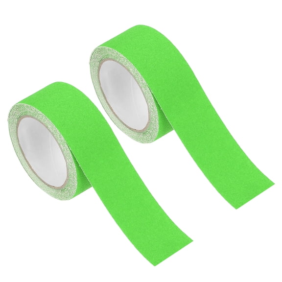 Uxcell 2Pcs Frosted Non-slip Tape - 16.4 ft x 2 Inch, Anti Slip Grip Safety Non Skid Tread Stair Cases Tape High Adhesion & Waterproof, Suit for - Outdoor/Stairs, Fluorescent Green
