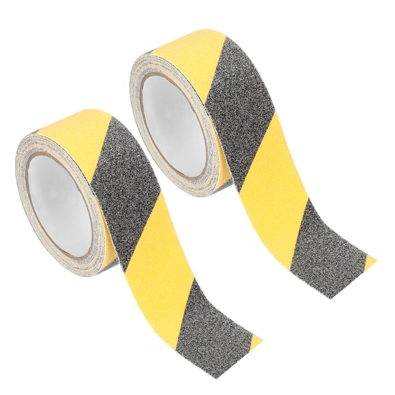 Uxcell 2Pcs Frosted Non-slip Tape - 16.4 ft x 2 Inch, Heavy Duty Anti Slip Grip Safety Non Skid Tread Stair Cases Tape High Adhesion & Waterproof, Suit for - Outdoor/Stairs, Yellow Black