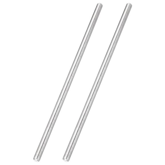 Uxcell 2Pcs Fully Threaded Rod, M10 x 1.25mm Pitch 304 Stainless Steel Right Hand Fine Threads Studs, 300mm/12" Long Threaded Screw Rods Fasteners for Anchors Bolts Hangers Clamps U Bolts