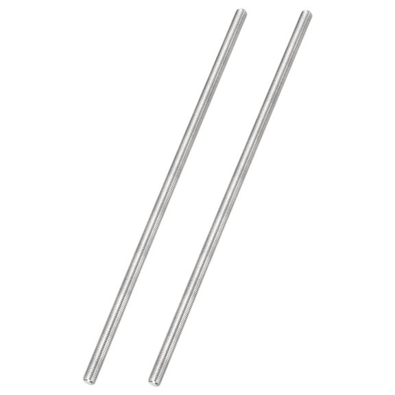 Uxcell 2Pcs Fully Threaded Rod, M6 x 0.75mm Pitch 304 Stainless Steel Right Hand Fine Threads Studs, 200mm/8" Long Threaded Screw Rods Fasteners for Anchors Bolts Hangers Clamps U Bolts