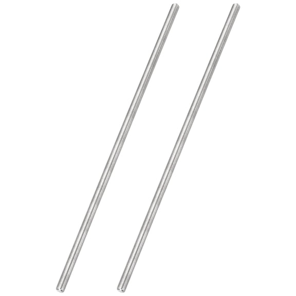 Uxcell 2Pcs Fully Threaded Rod, M6 x 0.75mm Pitch 304 Stainless Steel Right Hand Fine Threads Studs, 250mm/10" Long Threaded Screw Rods Fasteners for Anchors Bolts Hangers Clamps U Bolts
