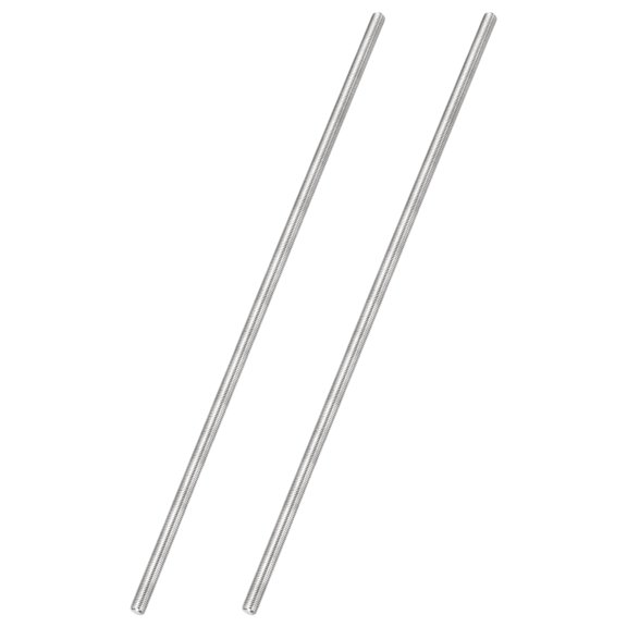 Uxcell 2Pcs Fully Threaded Rod, M6 x 0.75mm Pitch 304 Stainless Steel Right Hand Fine Threads Studs, 300mm/12" Long Threaded Screw Rods Fasteners for Anchors Bolts Hangers Clamps U Bolts