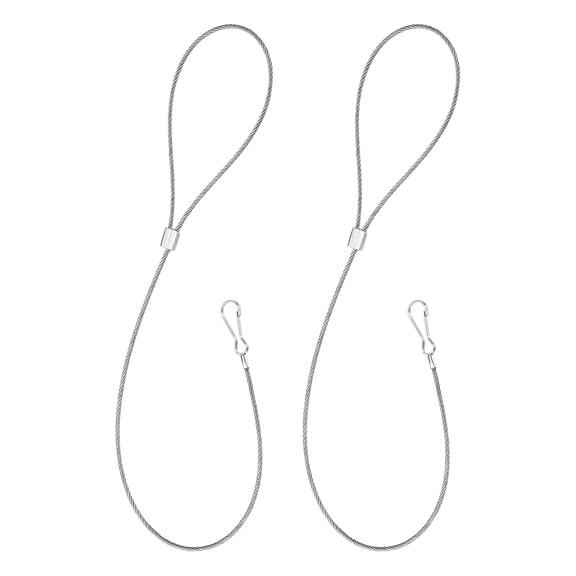 Uxcell 2Pcs Gate Latch Cable Pull, 11 Inch Stainless Steel Adjustable Gate Latch Pull String Fence Gate Lock Opener for Fences, Silver