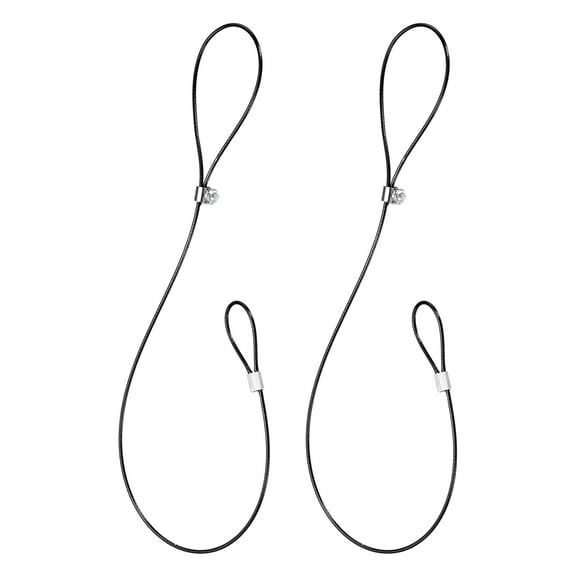 Uxcell 2Pcs Gate Latch Cable Pull, 15 Inch Stainless Steel Adjustable Gate Latch Pull String Fence Gate Lock Opener for Fences, Black