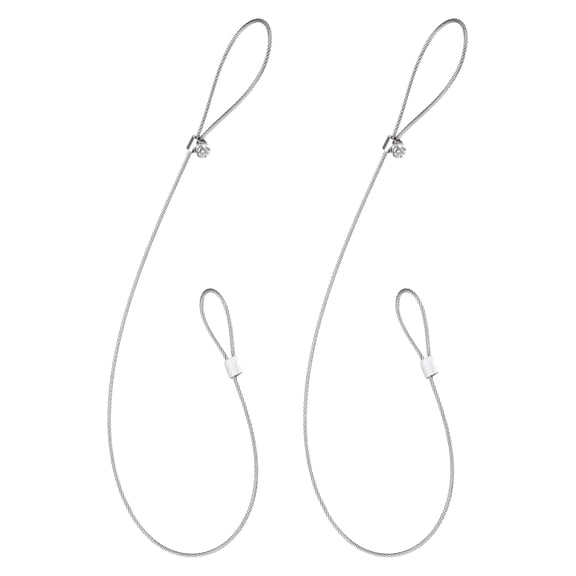 Uxcell 2Pcs Gate Latch Cable Pull, 15 Inch Stainless Steel Adjustable Gate Latch Pull String Fence Gate Lock Opener for Fences, Silver