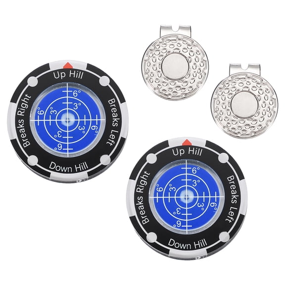 Uxcell 2Pcs Golf Green Reader, Golf Ball Marker with High Precision Green Reading Aid Bubble and Magnetic Cap Clip - Fitting for (Training/Accessories/Gift/Men & Women), Dark Blue
