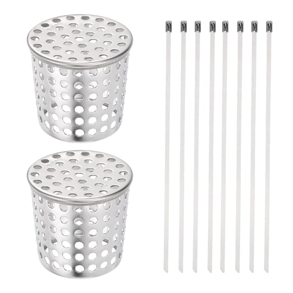 Uxcell 2Pcs Gutter Downspout Guard Filter, 2.5 Inch Wide 304 Stainless Steel Gutter Downspout Mesh Screen with Cable Ties for Conical Exhaust Pipe Roof Vent Cover Strainer