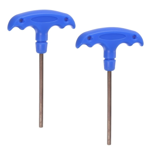 Uxcell 2Pcs H4 T-Handle Hex Wrench 4mm S2 Steel T-Key Inner Hexagon Spanner Repair Tool