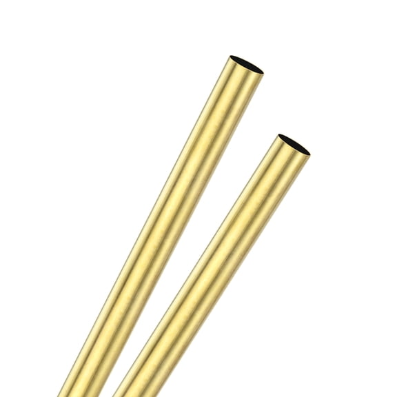 Uxcell 2Pcs H62 Brass Round Tube, 7mm OD 0.2mm Thick 250mm Length Straight Pipe Tubing for Construction/Machining/DIY Crafting, Metal Straight Pipe