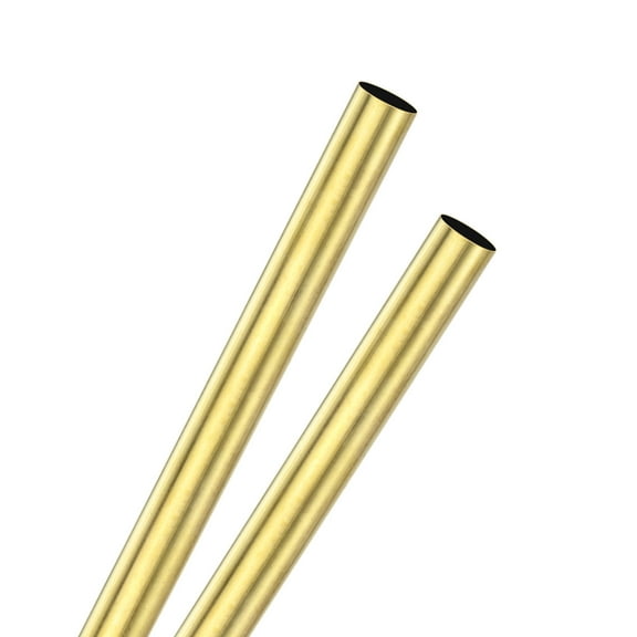 Uxcell 2Pcs H62 Brass Round Tube, 9mm OD 0.2mm Thick 300mm Length Straight Pipe Tubing for Construction/Machining/DIY Crafting, Metal Straight Pipe