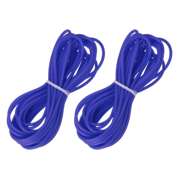 Uxcell 2 Pcs 5.5 Yards 0.12 inch Hollow Pipe Rubber Cord 0.06 inch ID for DIY Blue