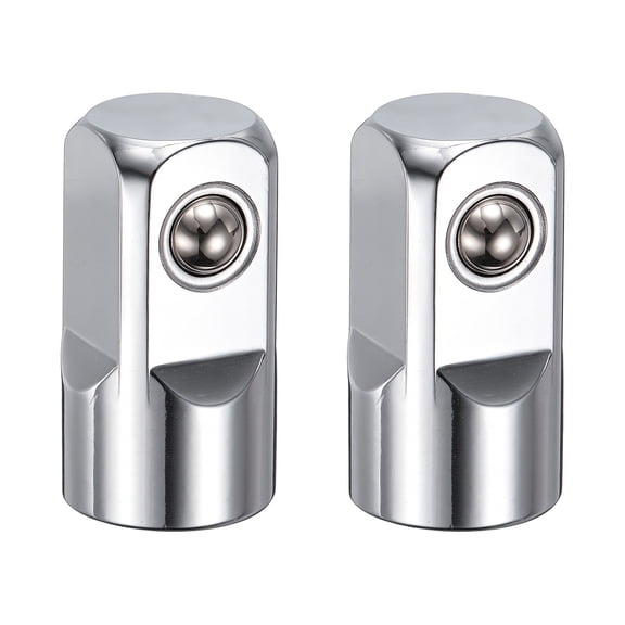 Uxcell 2Pcs Impact Socket Adapter 1/4" Female to 1/2" Male Square Drive Reducer Converter Conversion Adapters CR-V Steel for Socket Wrench Ratchet Breaker Bar Driver Tool, Silver