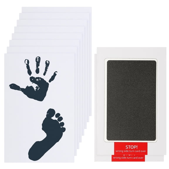 Uxcell 2Pcs Inkless Handprint and Footprint Kit, 3x5 Inch Mess Free Pet Paw Print Kit 2 Black Inkless Print Pads + 8 Imprint Cards Clean Touch Ink Pad for Keepsake Gift Pets Imprint