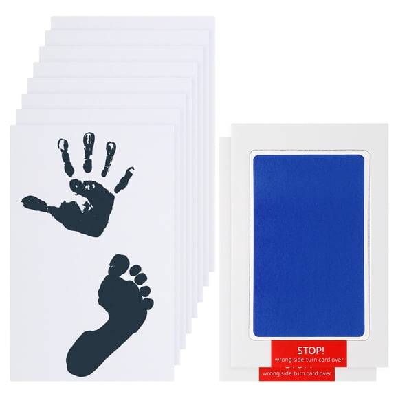 Uxcell 2Pcs Inkless Handprint and Footprint Kit, 3x5 Inch Mess Free Pet Paw Print Kit 2 Dark Blue Inkless Print Pads + 8 Imprint Cards Clean Touch Ink Pad for Keepsake Gift Pets Imprint