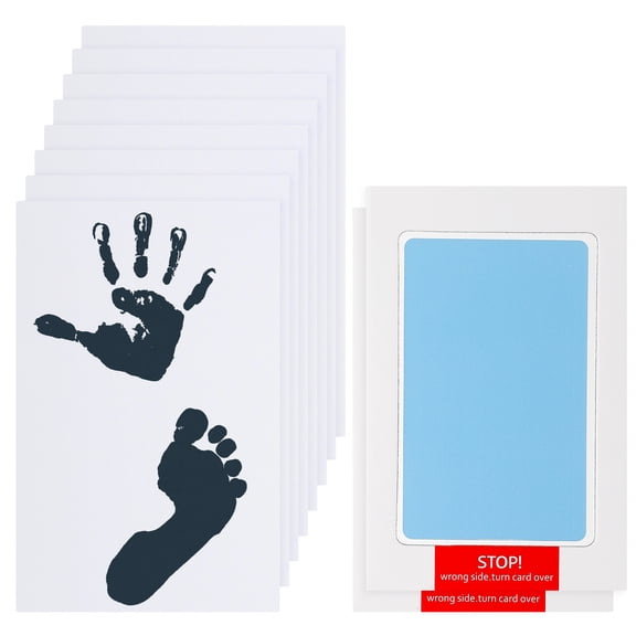 Uxcell 2Pcs Inkless Handprint and Footprint Kit, 3x5 Inch Mess Free Pet Paw Print Kit 2 Light Blue Inkless Print Pads + 8 Imprint Cards Clean Touch Ink Pad for Keepsake Gift Pets Imprint