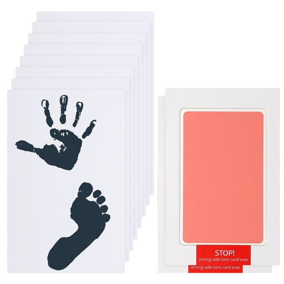 Uxcell 2Pcs Inkless Handprint and Footprint Kit, 3x5 Inch Mess Free Pet Paw Print Kit 2 Pink Inkless Print Pads + 8 Imprint Cards Clean Touch Ink Pad for Keepsake Gift Pets Imprint