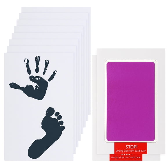 Uxcell 2Pcs Inkless Handprint and Footprint Kit, 3x5 Inch Mess Free Pet Paw Print Kit 2 Rose Red Inkless Print Pads + 8 Imprint Cards Clean Touch Ink Pad for Keepsake Gift Pets Imprint
