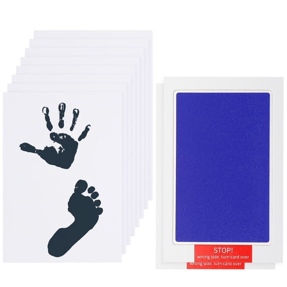 Uxcell 2Pcs Inkless Handprint and Footprint Kit, 4x7 Inch Mess Free Pet Paw Print Kit 2 Dark Blue Inkless Print Pads + 8 Imprint Cards Clean Touch Ink Pad for Keepsake Gift Pets Imprint