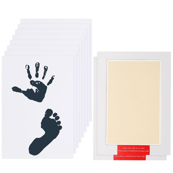 Uxcell 2Pcs Inkless Handprint and Footprint Kit, 4x7 Inch Mess Free Pet Paw Print Kit 2 Gold Inkless Print Pads + 8 Imprint Cards Clean Touch Ink Pad for Keepsake Gift Pets Imprint