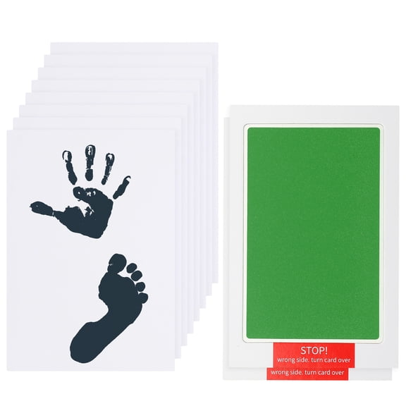 Uxcell 2Pcs Inkless Handprint and Footprint Kit, 4x7 Inch Mess Free Pet Paw Print Kit 2 Lake Green Inkless Print Pads + 8 Imprint Cards Clean Touch Ink Pad for Keepsake Gift Pets Imprint