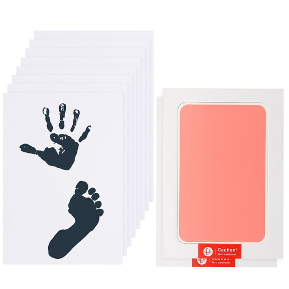 Uxcell 2Pcs Inkless Handprint and Footprint Kit, 4x7 Inch Mess Free Pet Paw Print Kit 2 Pink Inkless Print Pads + 8 Imprint Cards Clean Touch Ink Pad for Keepsake Gift Pets Imprint