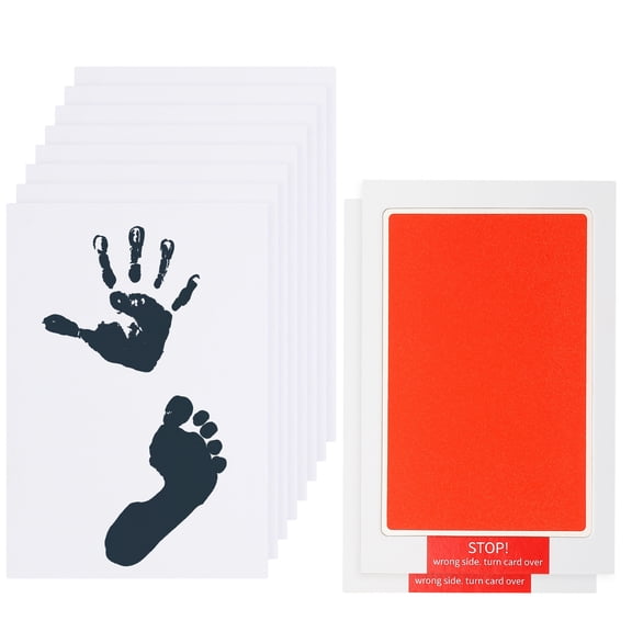 Uxcell 2Pcs Inkless Handprint and Footprint Kit, 4x7 Inch Mess Free Pet Paw Print Kit 2 Red Inkless Print Pads + 8 Imprint Cards Clean Touch Ink Pad for Keepsake Gift Pets Imprint