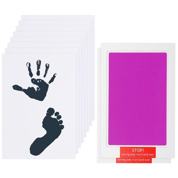Uxcell 2Pcs Inkless Handprint and Footprint Kit, 4x7 Inch Mess Free Pet Paw Print Kit 2 Rose Red Inkless Print Pads + 8 Imprint Cards Clean Touch Ink Pad for Keepsake Gift Pets Imprint