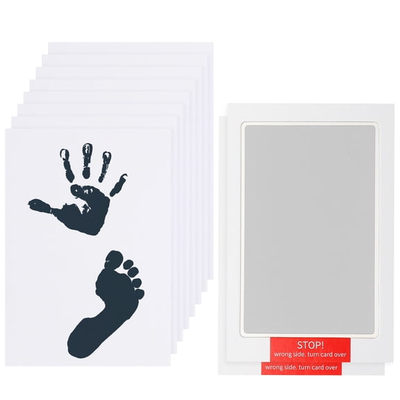 Uxcell 2Pcs Inkless Handprint and Footprint Kit, 4x7 Inch Mess Free Pet Paw Print Kit 2 Silver Inkless Print Pads + 8 Imprint Cards Clean Touch Ink Pad for Keepsake Gift Pets Imprint