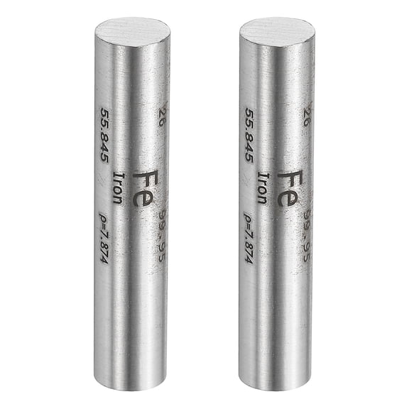 Uxcell 2Pcs Iron Cube, 0.4x2" Fe Density Stick High Density Element Rod Unique Metal Cube Periodic Table of Elements Collections Lab Experiment Teacher Scientific Classes, Square
