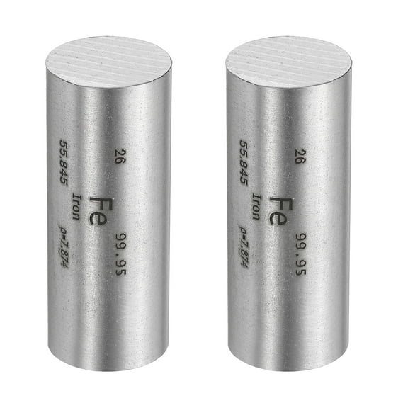 Uxcell 2Pcs Iron Cube, 0.8x2" Fe Density Stick High Density Element Rod Unique Metal Cube Periodic Table of Elements Collections Lab Experiment Teacher Scientific Classes, Square
