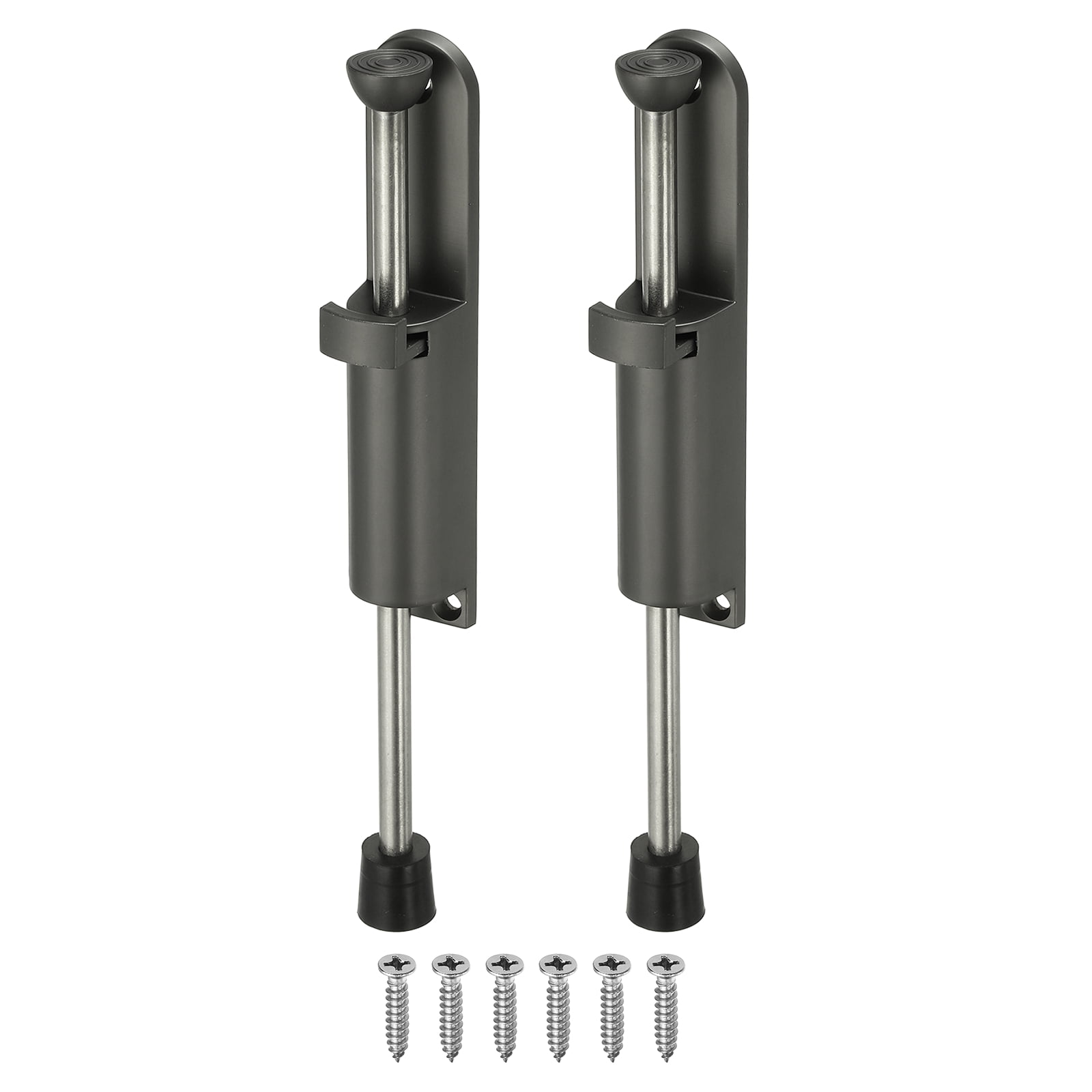Uxcell 2Pcs Kickdown Door Stop, Zinc Alloy Spring Loaded Telescopic ...