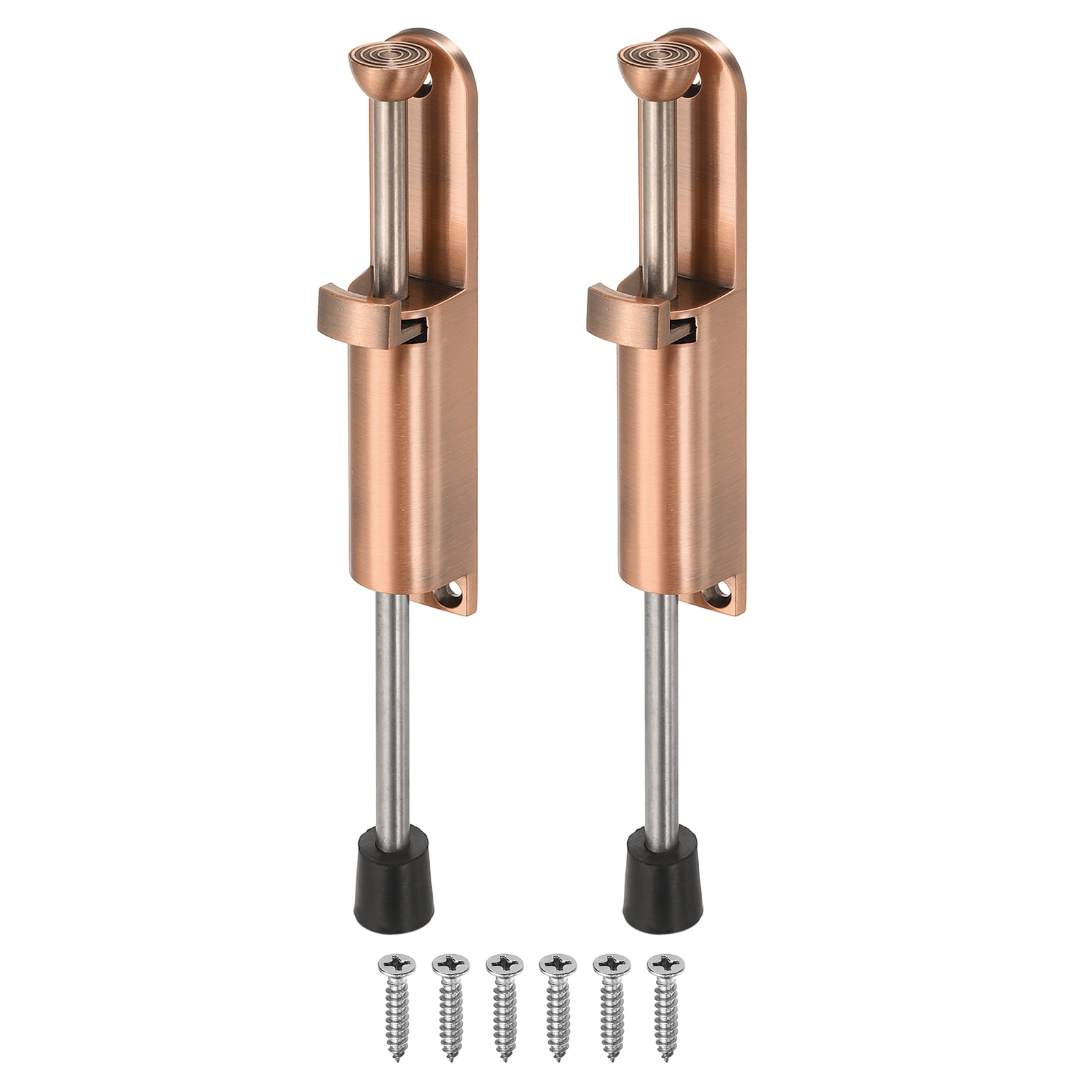 Uxcell 2Pcs Kickdown Door Stop, Zinc Alloy Spring Loaded Telescopic ...