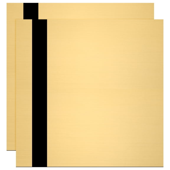 Uxcell 2Pcs Laser Engraving Sheet, 11.8x11.8" Double Color ABS Plastic Engraved Sheet Material for Plate Custom Craft Name Sign Badge Office Label DIY, Brushed Gold/Black