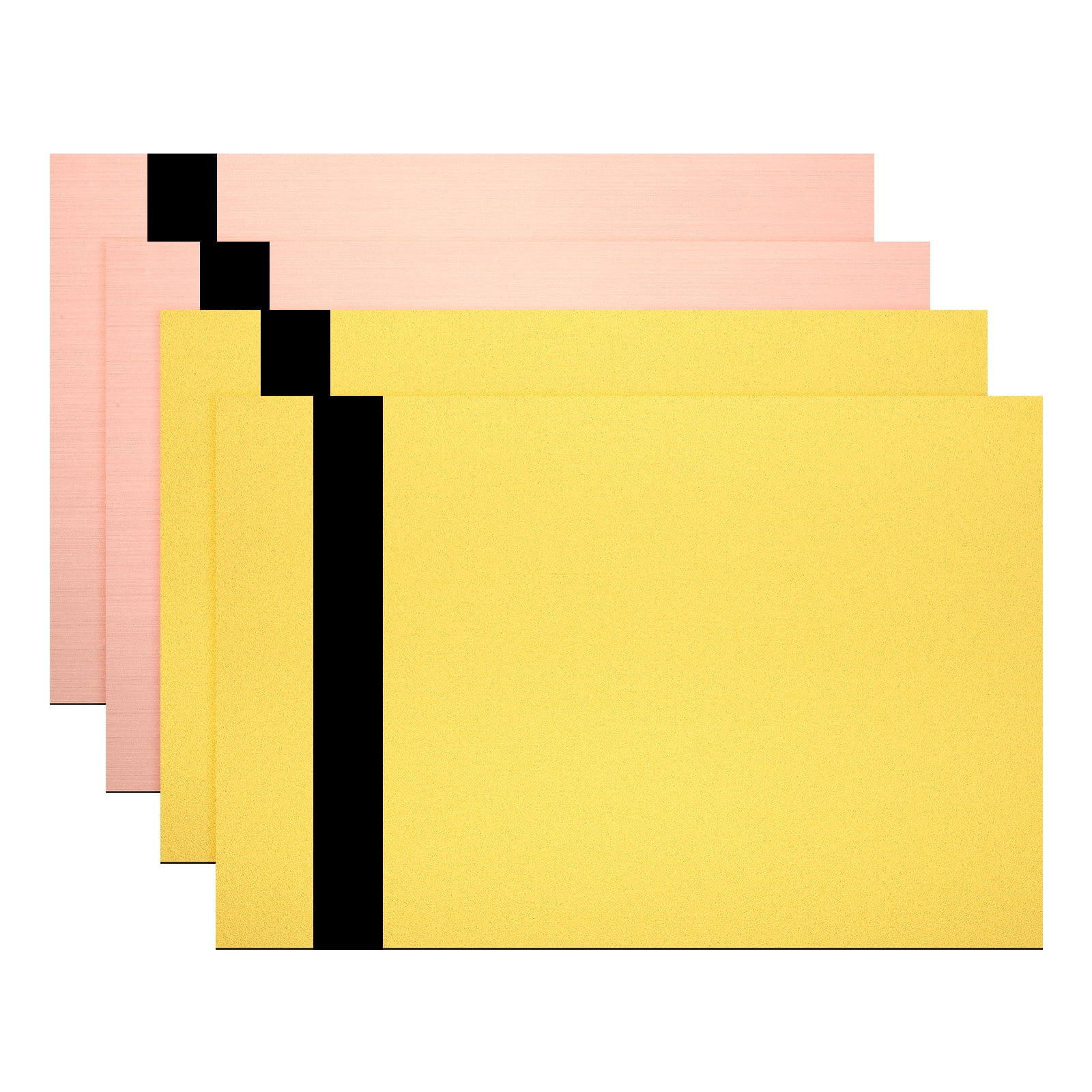 Uxcell 2Pcs Laser Engraving Sheet, 11.8x7.9" Double Color ABS Plastic Engraved Sheet Material for Plate Custom Craft Name Sign Badge Office Label DIY, Rose Gold/Gold/Black