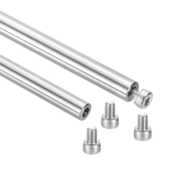 Uxcell 2Pcs Linear Motion Rod Shaft Guide, 8x500mm Case Hardened Chrome Plated Steel Rods for CNC Machine